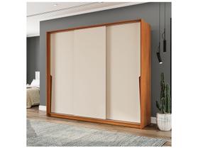 Guarda Roupa Casal 3 Portas de Correr e 4 Gavetas Porto Freijo/Creme - Politorno Guarda Roupa Casal 3 Portas de Correr e 4 Gavetas Porto Freijo/Creme - Politorno
