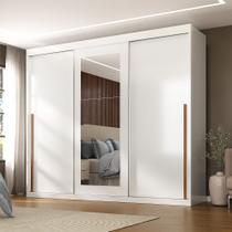Guarda-Roupa Casal 3 Portas de Correr e 6 Gavetas Spazio Yescasa Branco