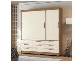 Guarda Roupa Casal 3 Portas de Correr e 9 Gavetas c/ Pés Morretes 3.9 Jatoba/Areia - Santos Andirá Guarda Roupa Casal 3 Portas de Correr e 9 Gavetas c/ Pés Morretes 3.9 Jatoba/Areia - Santos Andirá
