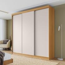 Guarda-roupa Casal 3 Portas de Correr Lisas Samambaia Cabecasa Madeiramadeira Carvalho/Off White