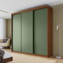 Guarda-roupa Casal 3 Portas de Correr Lisas Samambaia Cabecasa Madeiramadeira Freijó/Verde Guarda-roupa Casal 3 Portas de Correr Lisas Samambaia Cabecasa Madeiramadeira Freijó/Verde