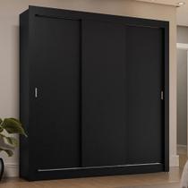 Guarda-Roupa Casal 3 Portas de Correr Preto Sublime Plus Madesa