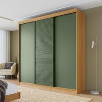 Guarda-roupa Casal 3 Portas de Correr Samambaia Cabecasa Madeiramadeira Carvalho/Verde