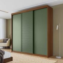 Guarda-roupa Casal 3 Portas de Correr Samambaia Cabecasa Madeiramadeira Freijó/Verde