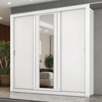 Guarda Roupa Casal 3 Portas Doha Com Espelho Central Carraro Branco Guarda Roupa Casal 3 Portas Doha Com Espelho Central Carraro Branco