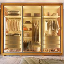 Guarda-roupa Casal 3 Portas Reflecta com Pés e Led 100% Mdf Platinum