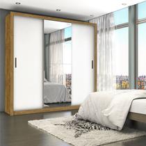 Guarda-roupa Casal 4 Espelhos 3 Portas de Correr 4 Gavetas Max Plus Espresso Móveis