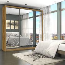 Guarda-roupa Casal 4 Espelhos 3 Portas de Correr 4 Gavetas Max Premium Espresso Móveis