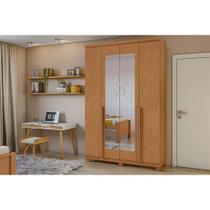 Guarda Roupa Casal 4 Portas (2 c/ Espelho) e 2 Gavetas c/ Pés Alonzo Amendoa - Lopas Guarda Roupa Casal 4 Portas (2 c/ Espelho) e 2 Gavetas c/ Pés Alonzo Amendoa - Lopas