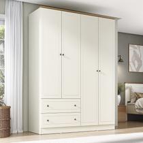 Guarda-Roupa Casal 4 Portas 2 Gavetas Ananda CabeCasa MadeiraOriginals Bege/Offwhite Guarda-Roupa Casal 4 Portas 2 Gavetas Ananda CabeCasa MadeiraOriginals Bege/Offwhite