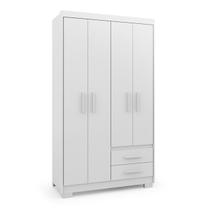 Guarda Roupa Casal 4 Portas 2 Gavetas Com Pés Primacy Branco Guarda Roupa Casal 4 Portas 2 Gavetas Com Pés Primacy Branco