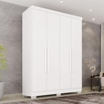 Guarda-Roupa Casal 4 Portas 2 Gavetas França Branco