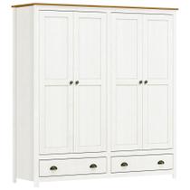 Guarda Roupa Casal 4 Portas 2 Gavetas Madeira Maciça Mazzaro F06 Branco Freijó - Lyam Decor Guarda Roupa Casal 4 Portas 2 Gavetas Madeira Maciça Mazzaro F06 Branco Freijó - Lyam Decor