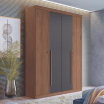 Guarda Roupa Casal 4 Portas 2 Gavetas Ripado Buriti Santos Andirá