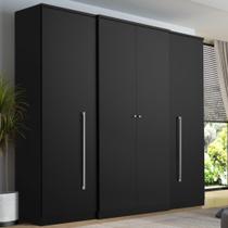Guarda-Roupa Casal 4 Portas 2 Gavetas THB Splendore - Preto