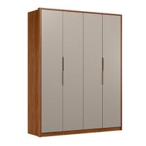 Guarda Roupa Casal 4 Portas 3 Gavetas Attore Nogueira Touch/Nude Prime Tx - Demartêz