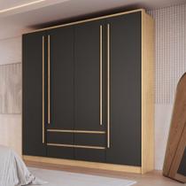 Guarda Roupa Casal 4 Portas 4 Gavetas Astor Móveis Castro