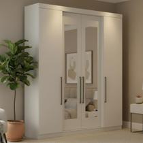 Guarda Roupa Casal 4 Portas 4 Gavetas Berlim com Espelho
