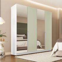 Guarda Roupa Casal 4 Portas 4 Gavetas com Espelho Porto