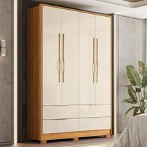 Guarda-roupa Casal 4 Portas 4 Gavetas com Pés Domo Guarda-roupa Casal 4 Portas 4 Gavetas com Pés Domo