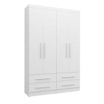 Guarda-roupa Casal 4 Portas 4 Gavetas Majestic Branco