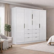 Guarda Roupa Casal 4 Portas 6 Gavetas Click Maxel