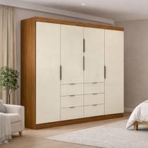 Guarda Roupa Casal 4 Portas 6 Gavetas Click Maxel
