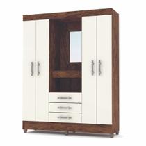 Guarda Roupa Casal 4 Portas Capelinha Fortaleza 1006191 Imbuia Rustico Champanhe Vila Rica Guarda Roupa Casal 4 Portas Capelinha Fortaleza 1006191 Imbuia Rustico Champanhe Vila Rica