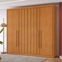 Guarda-roupa Casal 4 Portas com 2 Portas Ripadas 4 Gavetas Grécia