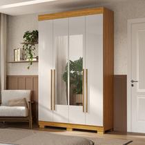 Guarda-roupa Casal 4 Portas com Espelho 133cm Willow Espresso Móveis