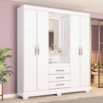 Guarda Roupa Casal 4 Portas Com Espelho 3 Gavetas Ryan Casa 812 Branco Guarda Roupa Casal 4 Portas Com Espelho 3 Gavetas Ryan Casa 812 Branco