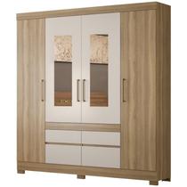 Guarda Roupa Casal 4 Portas Com Espelho 64110ES Amendola Off White Demobile Guarda Roupa Casal 4 Portas Com Espelho 64110ES Amendola Off White Demobile