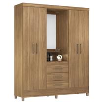 Guarda Roupa Casal 4 Portas com Pés e Espelho Capelinha Pérsia Amêndola Touch 43220 Demóbile Guarda Roupa Casal 4 Portas com Pés e Espelho Capelinha Pérsia Amêndola Touch 43220 Demóbile