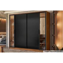 Guarda Roupa Casal 4 Portas de Correr (2 c/ Vidros Reflecta) e 4 Gavetas Laredo Flex Nogueira/Nogueira ou Preto - Demóbile Guarda Roupa Casal 4 Portas de Correr (2 c/ Vidros Reflecta) e 4 Gavetas Laredo Flex Nogueira/Nogueira ou Preto - Demóbile