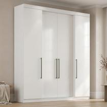 Guarda Roupa Casal 4 Portas e 4 Gavetas Berlim Branco Guarda Roupa Casal 4 Portas e 4 Gavetas Berlim Branco