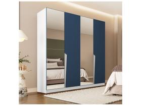 Guarda Roupa Casal 4 Portas e 4 Gavetas Com Espelho 240847 Linha Porto Politorno Móveis