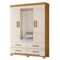 Guarda Roupa Casal 4P Espelho 157 cm Miami Moval