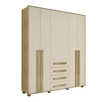 Guarda-Roupa Casal 5 Portas 3 Gavetas Las Vegas III Cinamomo/Off White RV Móveis