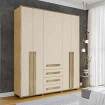 Guarda-Roupa Casal 5 Portas 3 Gavetas Las Vegas III Cinamomo/Off White RV Móveis