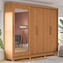 Guarda-Roupa Casal 5 Portas 4 Gavetas com Espelho Canela - Kappesberg