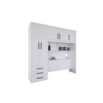Guarda Roupa Casal 5 Portas e 3 Gavetas c/ Cama PH 1801 Branco - Herval Guarda Roupa Casal 5 Portas e 3 Gavetas c/ Cama PH 1801 Branco - Herval