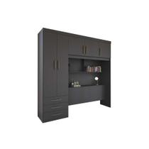 Guarda Roupa Casal 5 Portas e 3 Gavetas c/ Cama PH 1801 Grafite - Herval Guarda Roupa Casal 5 Portas e 3 Gavetas c/ Cama PH 1801 Grafite - Herval