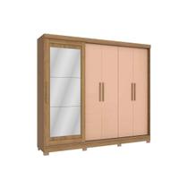 Guarda Roupa Casal 5 Portas e 4 Gavetas c/ Espelho e Pés Flex CB01N564 Nogueira/Macadamia - Kappesberg Guarda Roupa Casal 5 Portas e 4 Gavetas c/ Espelho e Pés Flex CB01N564 Nogueira/Macadamia - Kappesberg
