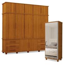 Guarda Roupa Casal 5 portas e Armário Multiuso Londres Freijó Luapa Móveis Guarda Roupa Casal 5 portas e Armário Multiuso Londres Freijó Luapa Móveis