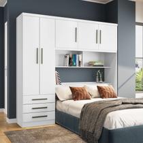 Guarda Roupa Casal 5 Portas e Cabeceira Baú Mexico Branco - Rud Rack