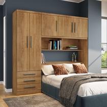 Guarda Roupa Casal 5 Portas e Cabeceira Baú Mexico Cedro - Rud Rack Guarda Roupa Casal 5 Portas e Cabeceira Baú Mexico Cedro - Rud Rack