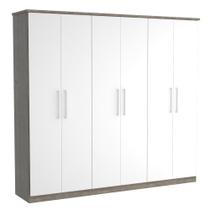 Guarda-Roupa Casal 6 Portas 100% Mdf 976 Demolição/Branco - Foscarini