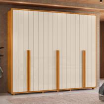 Guarda Roupa Casal 6 Portas 100% MDF Cinamomo/Off White Guarda Roupa Casal 6 Portas 100% MDF Cinamomo/Off White