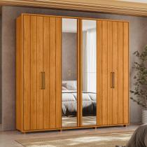Guarda-Roupa Casal 6 Portas 100% MDF com Espelhos e Pés Miró Guarda-Roupa Casal 6 Portas 100% MDF com Espelhos e Pés Miró