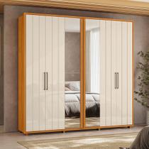 Guarda-Roupa Casal 6 Portas 100% MDF com Espelhos e Pés Miró Guarda-Roupa Casal 6 Portas 100% MDF com Espelhos e Pés Miró